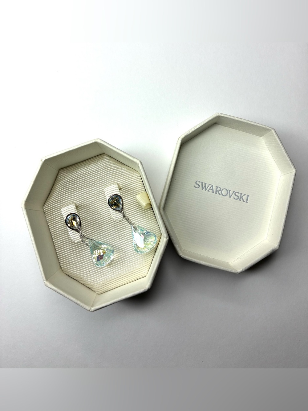 Authentic Swarovski Lunar Light Azore Moonlight Pierced Drop Earring